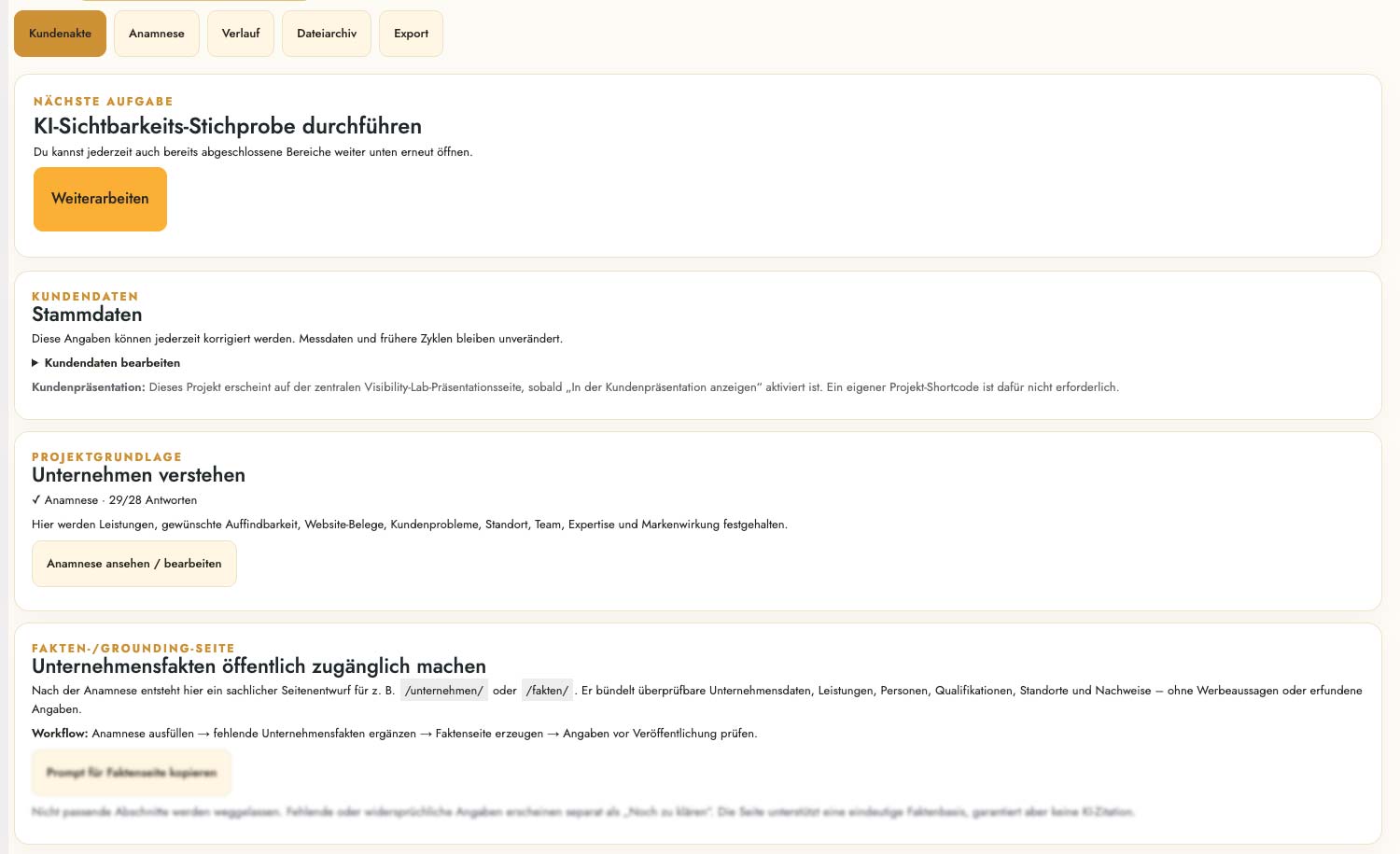 Screenshot aus dem ALV Visibility Lab